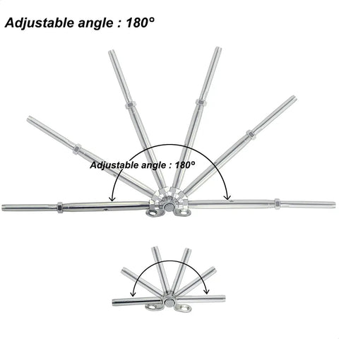 Stainless Steel Cable Railing Hardware Kit For Three Sixteenth Inch Cable Railing System For Wood Posts Adjustable Angle 180 Degrees
