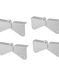 Four stainless steel gutter extension hinges for downspouts, easy install and stable drainage connection, universal fit.