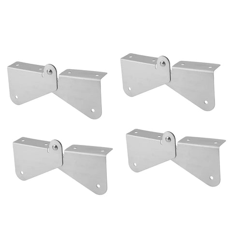 Four stainless steel gutter extension hinges for downspouts, easy install and stable drainage connection, universal fit.