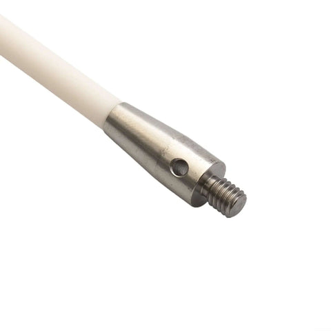 CMM touch probe stylus with M4 threaded tip, metal body and white handle, 100 mm length