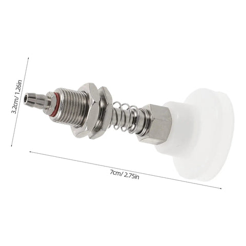 Industrial Suction Cup 8 Pack with Silicone Tips for Automation Equipment, Pneumatic Vacuum Gripper, showing metal components and white silicone tip.