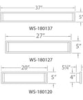 Technical diagram of 20 Inch LED Vanity And Wall Light In Chrome Finish Energy Star Qualified Dimmable dimensions.