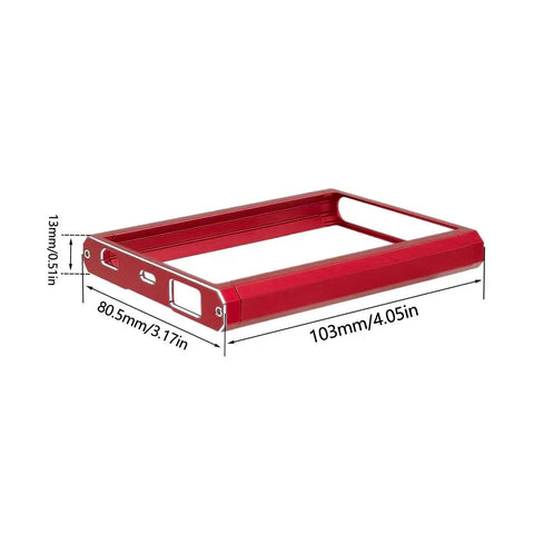 Beefy Aluminum Transmitter Protector Frame And Hand Wheel Base Upgrade Kit in red, dimensions 103mm x 80.5mm x 13mm