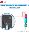 ACT-232 Butt Splice Crimper Workhorse Tool, go-no-go gauge, crimping tool testing diagram, three size indicators, environmental splice kit