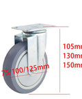 Heavy Duty Swivel Caster Wheels Set Of 4 100 Mm Non Marking Rubber Casters With Locking Brakes, showing 105mm wheel size.
