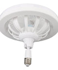 LED Ceiling Fan Light with Remote Control, 30W Silent Enclosed Fan for, white light fixture featuring fan blades and socket.