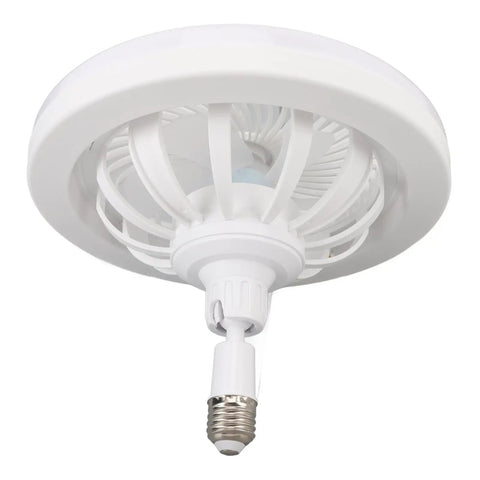 LED Ceiling Fan Light with Remote Control, 30W Silent Enclosed Fan for, white light fixture featuring fan blades and socket.