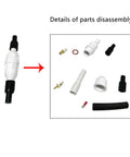 Badass High Voltage Protective Connector Heads With Rock Solid Metal Terminals And Heat Shrink Sheathing For Easy Plug And Play CO2 Laser Rig Upgrade Kit disassembly parts shown.