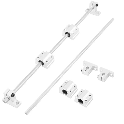 8mm By 400mm CNC Linear Rail Shaft Rod And SC8UU Bearing Block Set with 21mm sliding block height, visible components