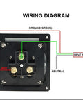 Wiring diagram for Built Like A Tank 30 Amp Weatherproof Outdoor Power Outlet Box for EV Chargers RV Campers and Generators.