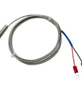 K Type Thermocouple Temperature Sensor With Stainless Steel Probe 2m Wire 6.6ft Cable 100mm Probe Length Fiberglass Insulation Metal Shield 0 To 400 C