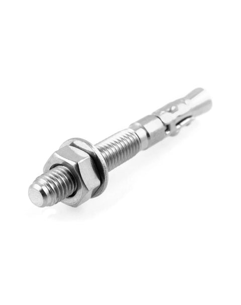 Front view of 20 Pack Five Sixteenth Inch By Two And Three Quarter Inch 316 Stainless Steel Wedge Anchors For Office Garage Marine Use Durable Corrosion