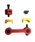 Premium Cnc Mill Positioner And Adjustable Work Stop Locator with red and yellow components for precise clamping setups.