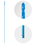 Heavy Duty High Speed Steel Flexible Bellhanger Drill Bit With Built In Wire Pulling Holes Designed To Navigate Tight Corners Makes Knotty Wood And Tough Metal A Breeze Contractors Swear By This Tool 3/8 X 72, showcasing the drill bit design from side and top views.