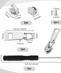 DIY Friendly Zipper Repair Kit With No Sewing Needed And Easy Install Metal Zipper Slider Heads Replacement 304 Stainless Steel