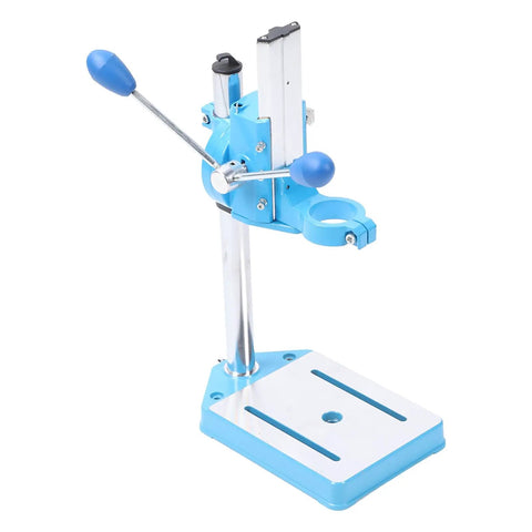 Jiawu High Capacity Electric Drill Stand Rotatable Bench Press for Wood Plastic Iron With 80mm Stroke cast iron base and durable clamp.