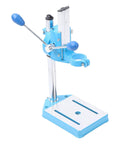 Heavy Duty Cast Iron Electric Drill Stand Precision Machined Rotatable Multifunctional Drill Press Adapter For Wood Plastic Aluminum 40cm with blue base.