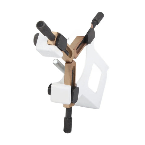 Rock Solid Cast Iron Steady Rest For Mini Wood Lathes 8X16 Inch Metal Center Frame Stabilizer showing adjustable clamps for stability.