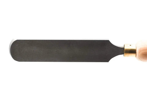 Rock Solid Woodturning Chisel With Rounded Blade Built For Heavy Bowl Smoothing And Cleanup Crafted From Premium M2 High Speed Steel, close-up view.
