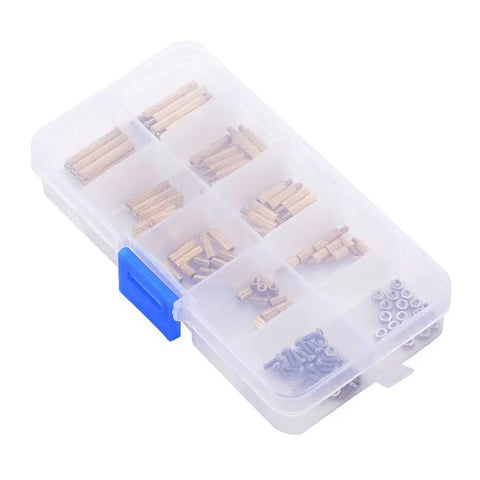 Dope Brass M2 Hex Spacers Standoffs Assortment Kit 120 Pcs Male Female Hardware Set For PC Build And Electronics DIY Includes Screws Nuts And Mounting Spacers For Motherboard PCB And Desktop Computers, plastic organizer box
