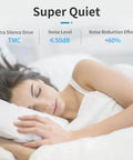 Woman sleeping peacefully showcasing the Upgraded Silent Mainboard With TMC2225 Drivers For Ender 3 Series 3D Printers under 50dB