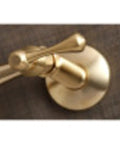 Close-up of Old-School Vintage Wall Mount Kitchen Faucet Brushed Nickel With Solid Brass Construction handle