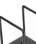 Close-up of the Newtons Cradle Pendulum Desk Toy for Home Office Decor with durable steel balls and plastic frame, 17.8 x 14.8 x 18 cm.