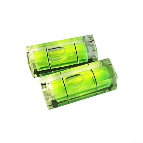 for acrylic Plastic for spirit Level 29mm Green Blue Pair for(Green) showing two green bubble levels with clear casing.