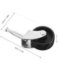 2 Pack 1.5 Inch Silent Rubber Furniture Caster Wheels With Stem For Sofa Coffee Table Replacement Trolley Wheels Smooth Glide