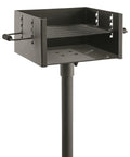Heavy Duty Park Style Charcoal BBQ Grill For Camping Backyard Patios And Tailgating with adjustable grate and solid cooking grid.