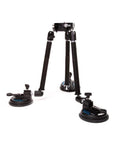 Rock Solid Heavy Duty Vehicle Camera Mount With Quick Lock Suction Cups And Flexible Extension Rods, featuring three suction cups and adjustable rods.