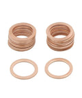 13mm Inner Diameter Copper Flat Washers 20 Pack For Automotive Engine Sump Plug Sealing Gaskets Rings High Heat Resistant Durable Copper Seals