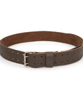 2 Inch Wide Full Grain Leather Tool Belt For Pros 100 Percent Cowhide With Double Tongue Steel Roller Buckle Heavy Duty Belt
