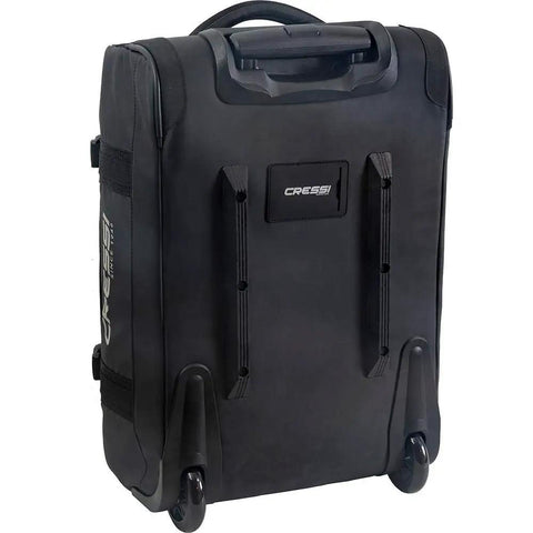 Back view of Heavy-Duty Carry-On Wheeled Bag With Huge Capacity, Telescoping Handle, And Rugged Build For Safe Travel Gear, Piper.