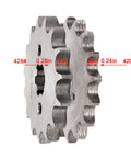 Side view of 420 10 Tooth 17mm Chain Sprocket With Buckle For Dirt Bikes Go Karts ATVs Pit Bikes Mini Bikes Mopeds