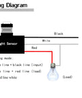 Wiring diagram for Outdoor Photocell Light Sensor Switch For Dusk To Dawn Auto On Off with input and load details.