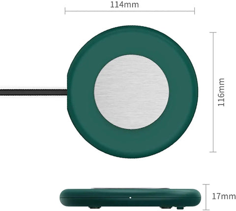 Smart Coffee Mug Warmer And Versatile Candle Warmer Pad For Desk keeps your daily brews piping hot always with a green finish, round and sleek design.