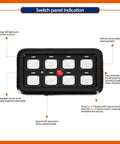 8 Gang Switch Panel RGB LED Light Switch Panel Multifunction Toggle Momentary Pulsed Touch Control Switch Pod Box detail view