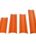 Set of orange wide dovetail plates for astronomical telescopes on wide track equatorial mounts compatible with C8 8SE C925 C11 C14HD CPC.