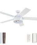 Octavia 52 Inch Industrial Style LED Ceiling Fan With Light Remote Control Dual Mounting Options Five Dual Finish Blades