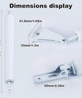 Dimensions of Heavy Duty Pneumatic Door Closer For Storm Screen Doors With Hold Open, Adjustable Quiet Close, White Aluminum