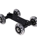 4 Wheel Camera Dolly On Track For Smooth Shots, Tabletop Video Slider With Silica Gel Wheels, DSLR Camcorder Stabilization System