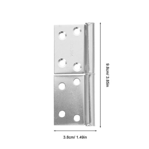 Sturdy Decorative Stainless Steel Flag Shaped Door Hinges Six Pairs Wear Resistant Easy to Remove Lift Off Hinges 9.8x3.8cm