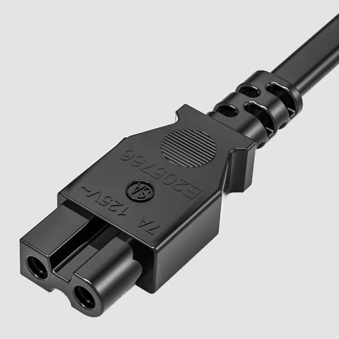 Six Foot Sewing Machine Power Cord AC Cable Replacement, Two Slot Plug, UL Listed 18 AWG Wire close-up view