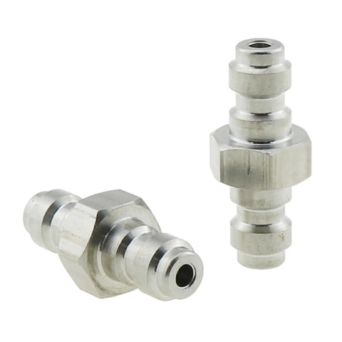 Two Pack Stainless Steel Double Male Quick Disconnect Adapters For Air Fill Stations And Fittings, High Pressure 4000 To 5000 PSI Universal Fill Nipple