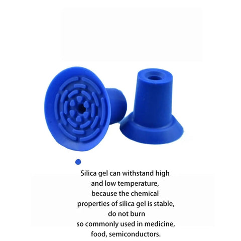 Essential Miniature Industrial Manipulator Suction Cup For Strong Film Plastic Bag Handling With PE Vacuum Nozzle Adapter, blue silica gel design.
