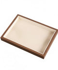 Slick Walnut Wood Jewelry Display Tray With Dope 24 Compartments For Rings Earrings Necklaces Legit Vintage Valet Storage Box For Vanities And Closets Straight Up Premium Accessory Organizer open view.