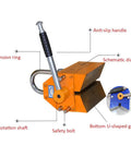 Haul Heavy Steel Without Breaking A Sweat Using This 600 Kg V Shaped Permanent Magnetic Lifter featuring anti-slip handle and safety bolt.