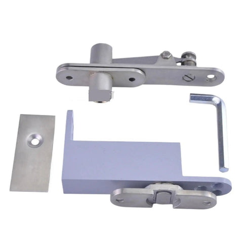 Heavy Duty Cabinet Door Pivot Hinges With Invisible Concealed Build And Auto Soft Close Mechanism For Dead Simple Top Bottom Mounting parts viewed from above.
