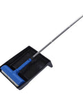 Pro Grade Telescoping Paint Roller Kit With Heavy Duty Stainless Steel Extension Pole Conquer High Ceilings And Tall Walls Without A Ladder Straight Up Project Essential with blue roller and paint tray.